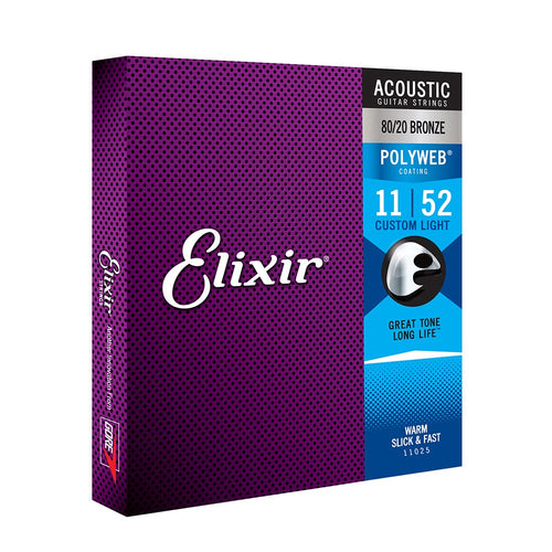 Elixir Custom Light 11-52 Polyweb 80/20 Bronze