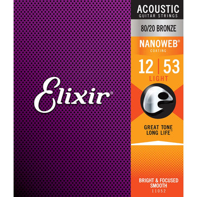 Elixir Light 12-53 Nanoweb 80/20 Bronze
