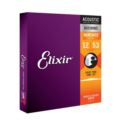 Elixir Light 12-53 Nanoweb 80/20 Bronze