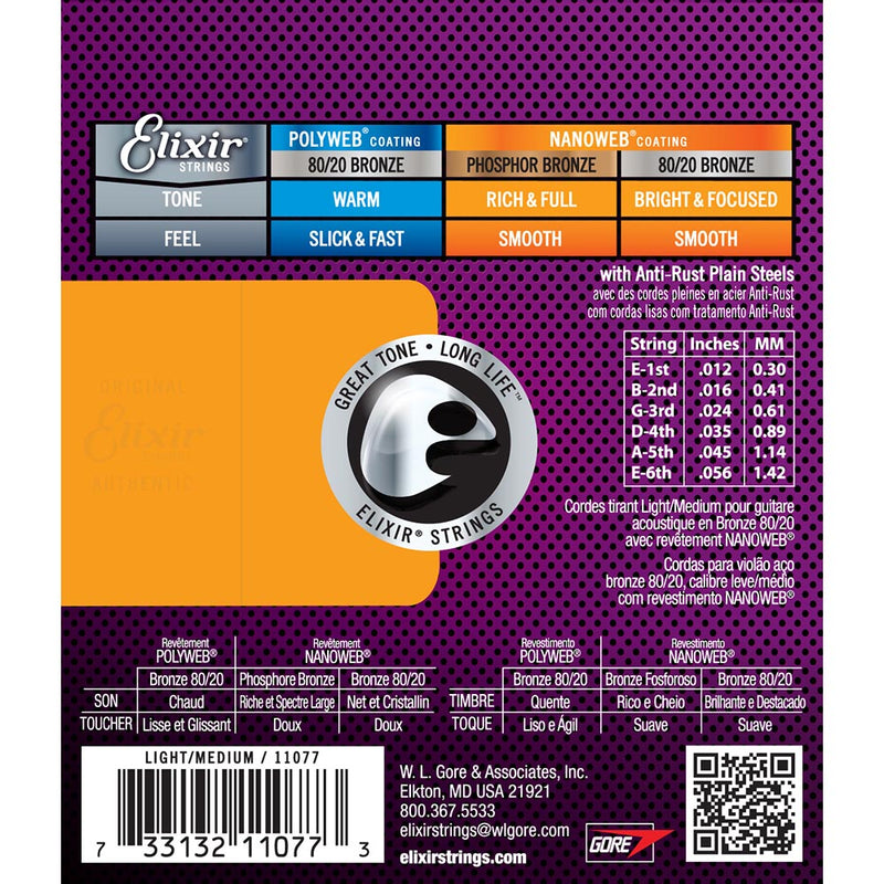 Elixir LT-Med 12-56 Nanoweb 80/20 Bronze