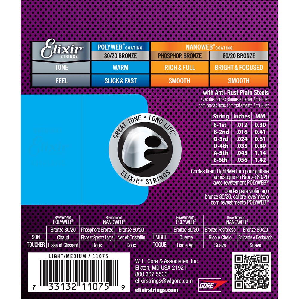 Elixir LT-Med 12-56 Polyweb 80/20 Bronze