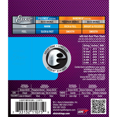 Elixir LT-Med 12-56 Polyweb 80/20 Bronze