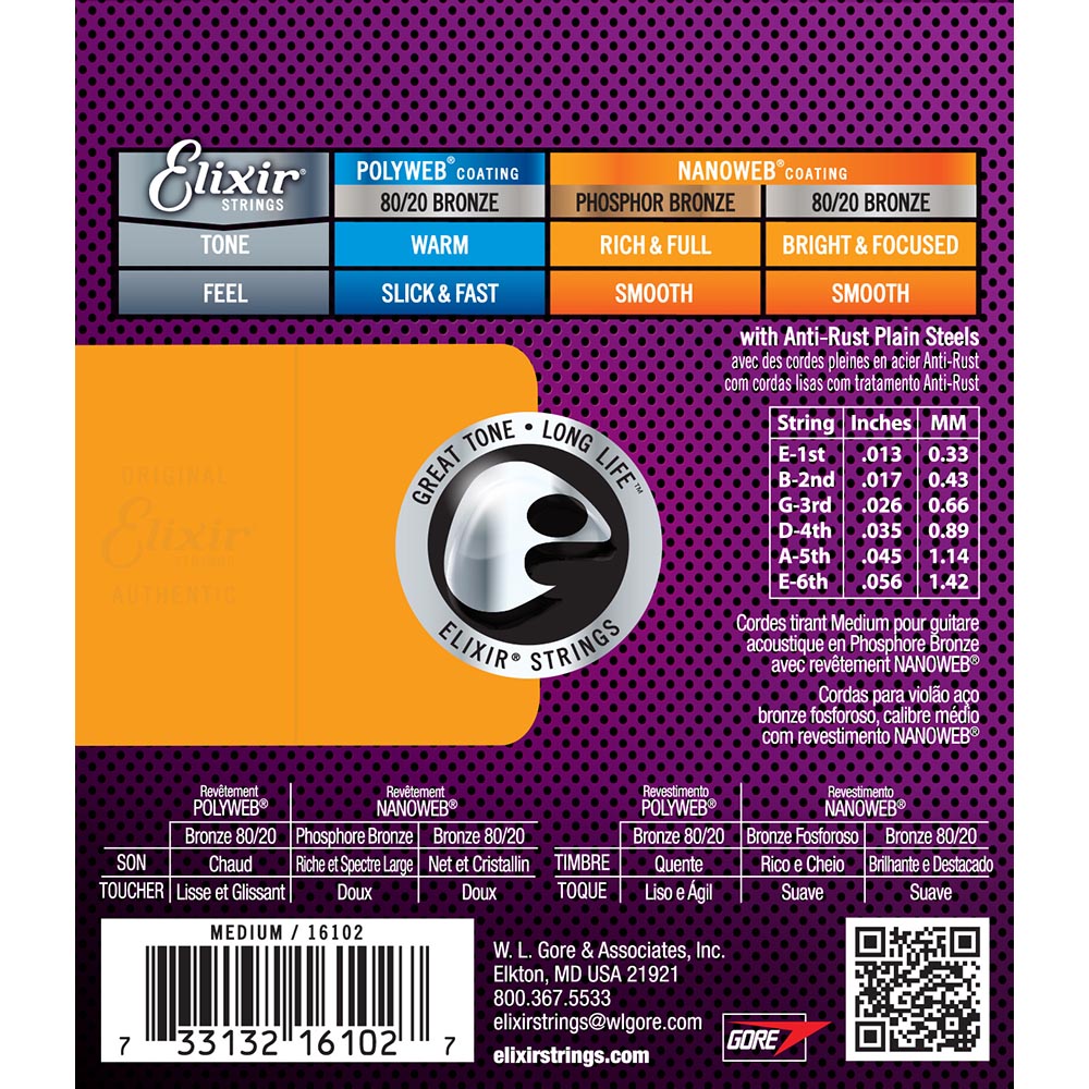 Elixir Med 13-56 Nanoweb Phosphor Bronze