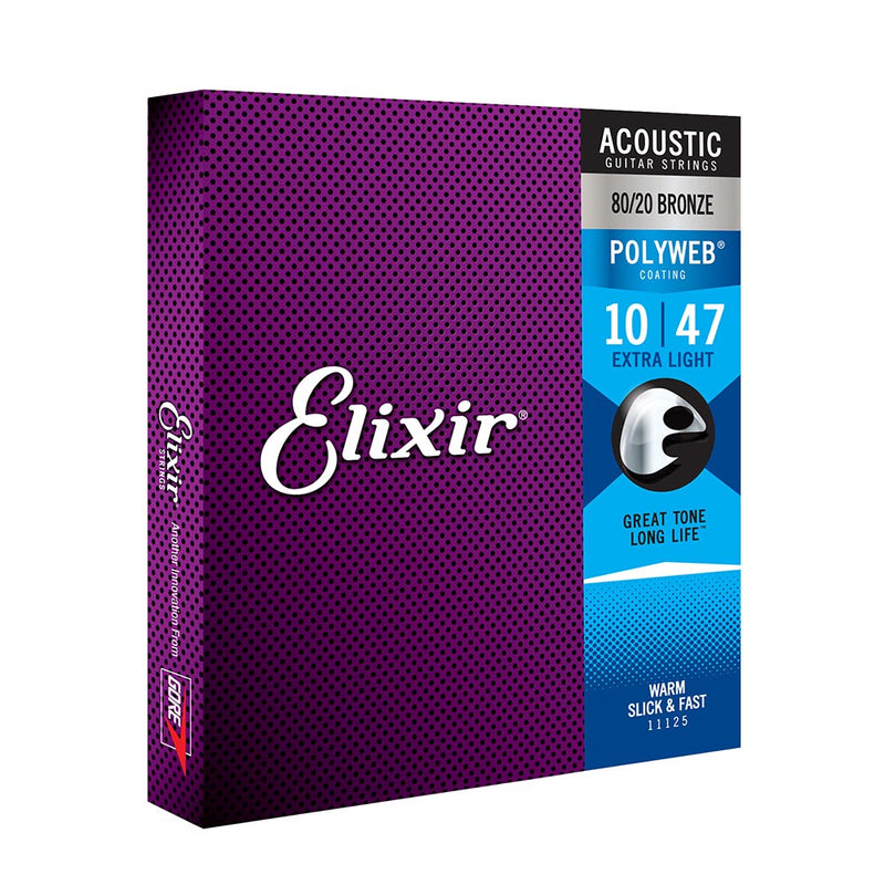 Elixir X-Light 10-47 Polyweb 80/20 Bronze