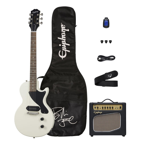 Epiphone Billie Joe Armstrong Les Paul Junior Electric Guitar Player Pack, Classic White