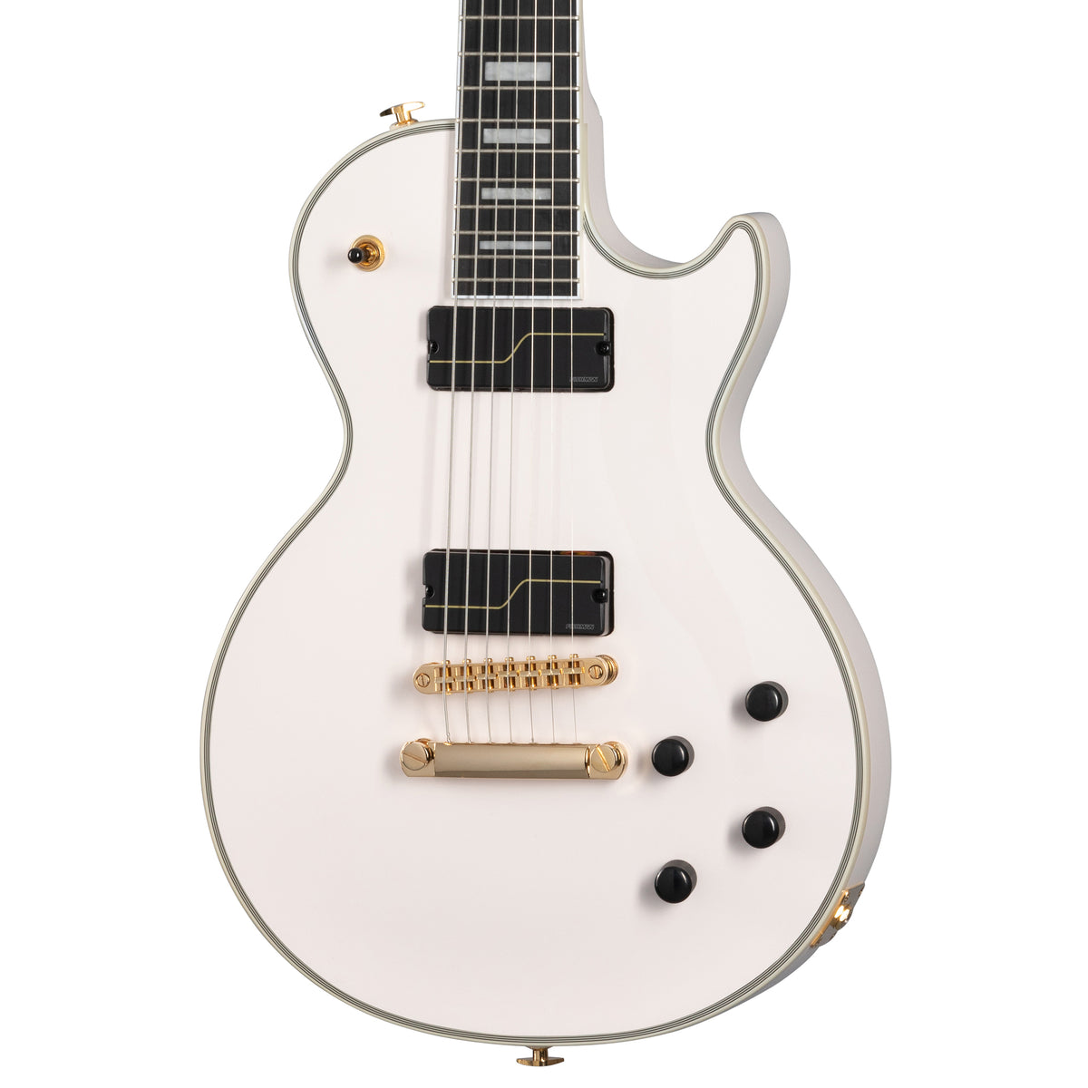 Epiphone Matt Heafy Les Paul Custom Origins 7-String Electric Guitar With Hard Case, Bone White