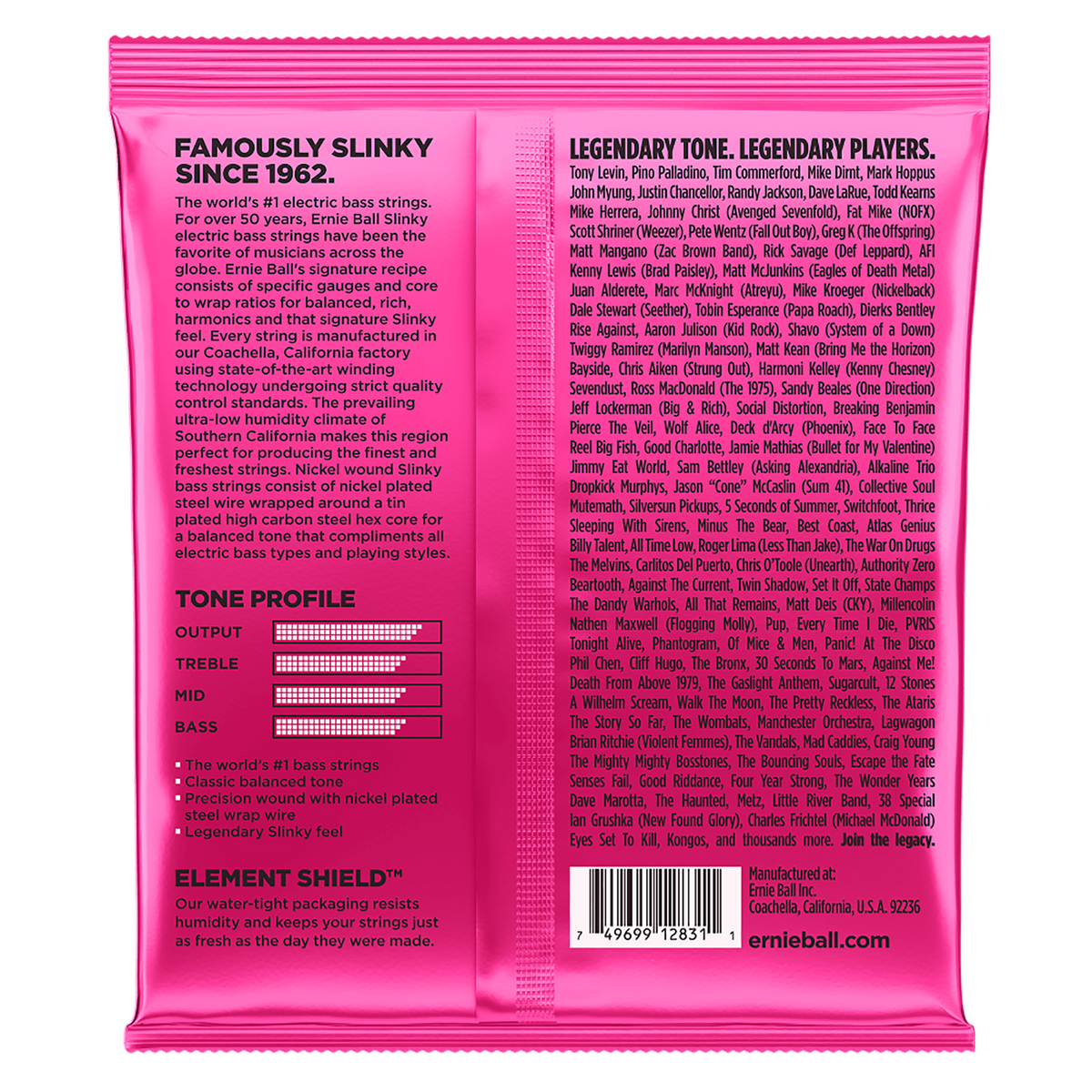 Ernie Ball 40-125 Super Slinky Nickel Wound Electric 5-String Bass Strings