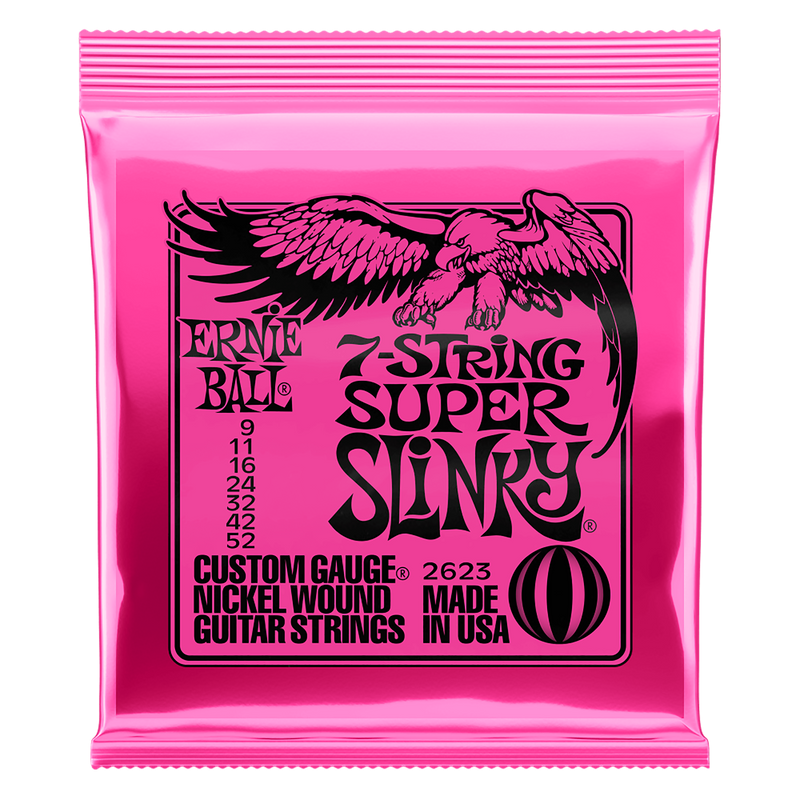 Ernie Ball 9-52 Super Slinky 7 String Nickel Wound Electric Guitar Strings