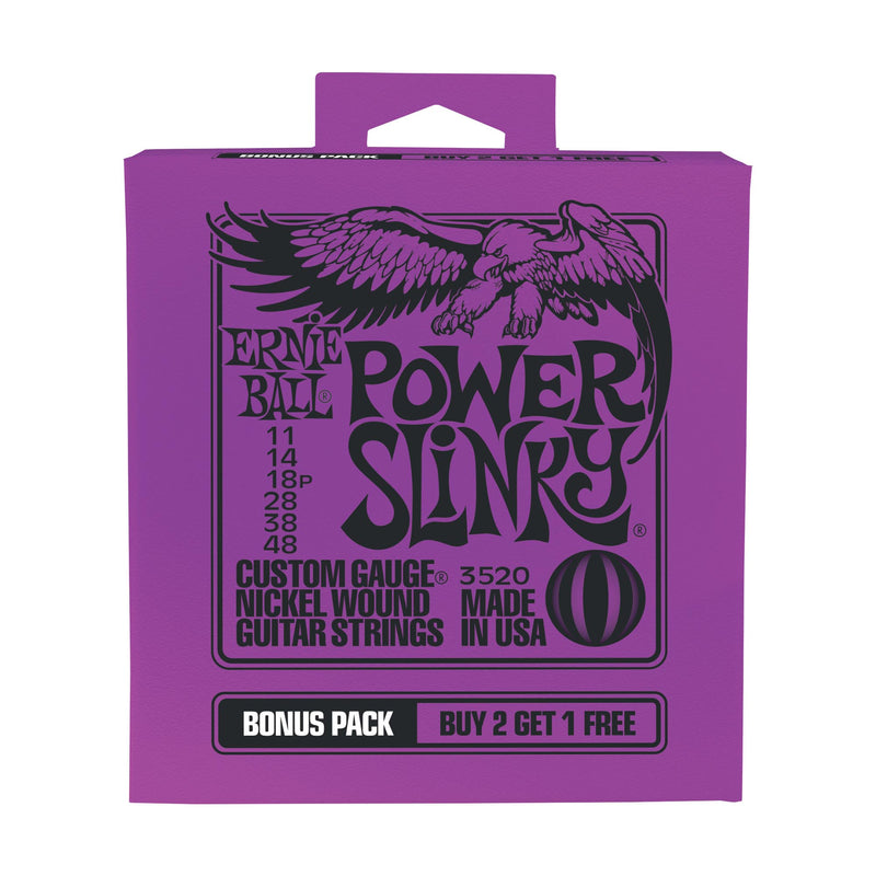 Ernie Ball Power Slinky Nickel Wound Electric Guitar Strings + Bonus Pack