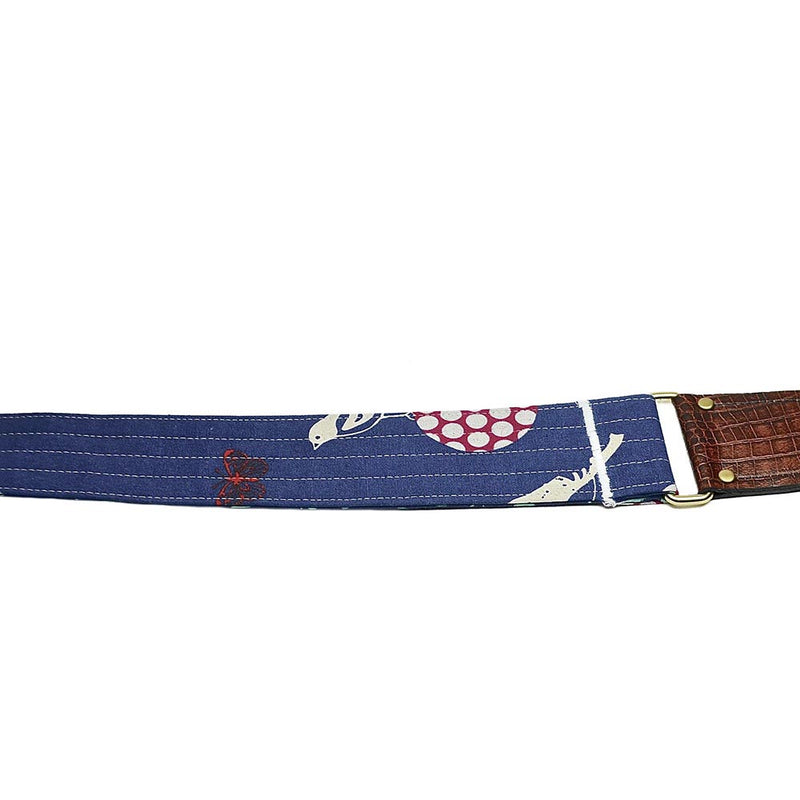 Farm Pedals Handmade Guitar Strap, Bird, Blue