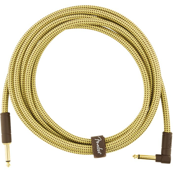 Fender 10’ Deluxe Series Instrument Cable, Straight/Angle, Tweed