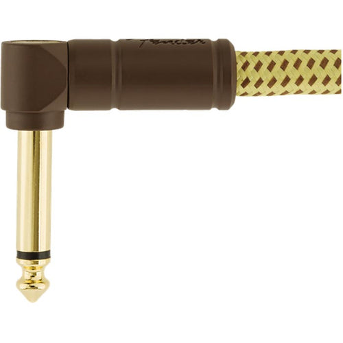 Fender 10’ Deluxe Series Instrument Cable, Straight/Angle, Tweed