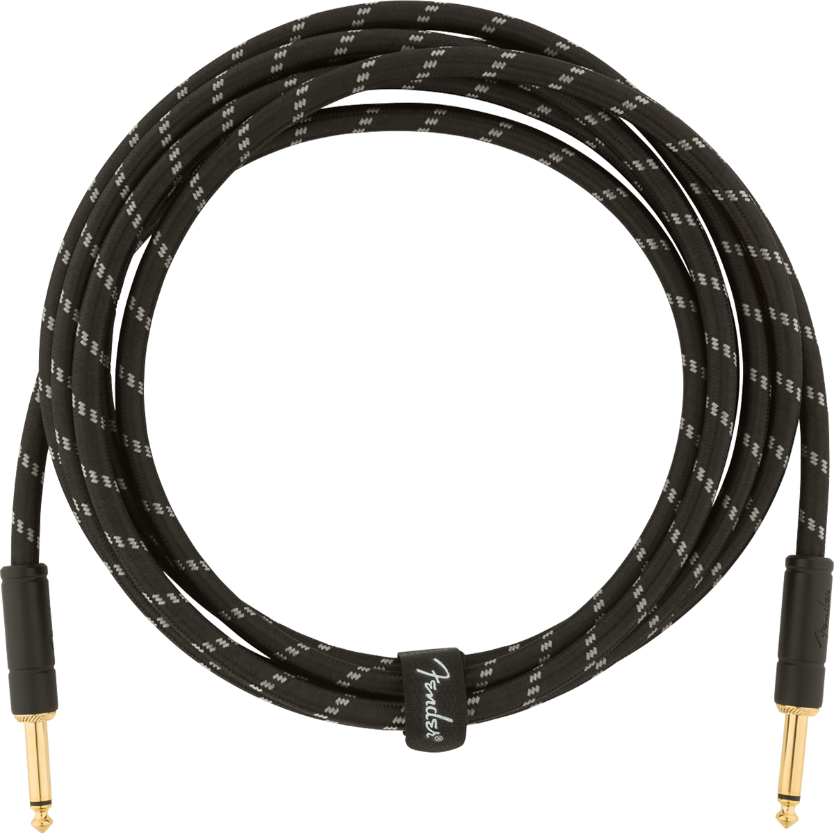 Fender 10 Foot Deluxe Series Instrument Cable, Straight/Straight, Black Tweed