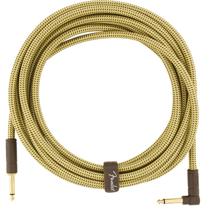 Fender 18.6’ Deluxe Series Instrument Cable, Straight/Angle, Tweed