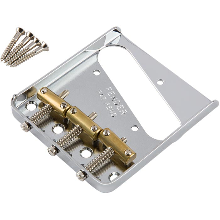 Fender 3-Saddle American Vintage Telecaster Bridge Assembly With Brass Saddles (Chrome)