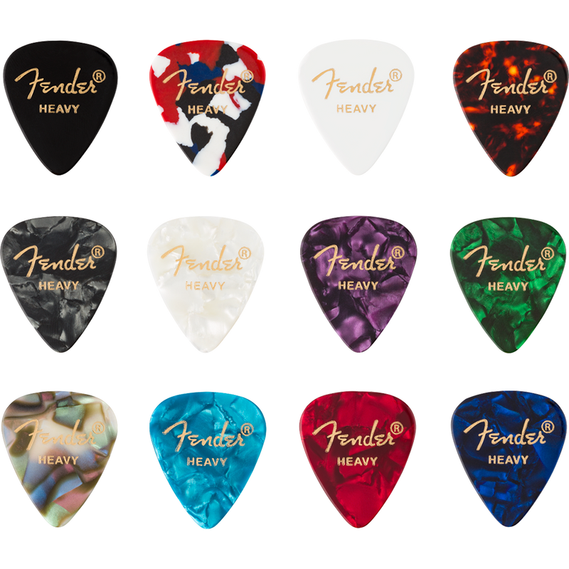 Fender 351 Celluloid Medley 12 Pack Heavy Picks