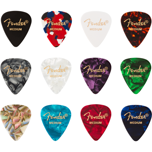 Fender 351 Celluloid Medley Picks 12 Pack Medium