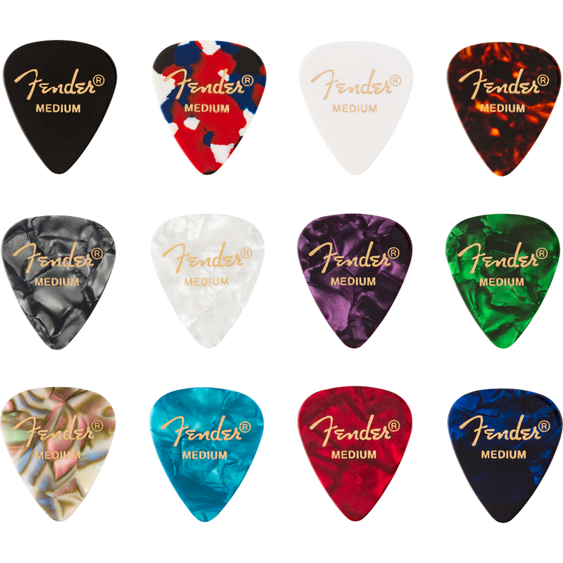 Fender 351 Celluloid Medley Picks 12 Pack Medium