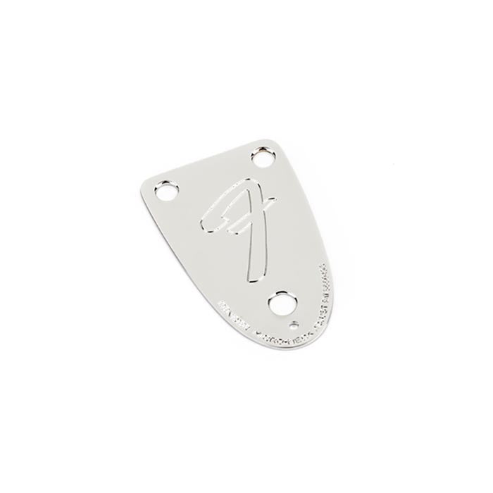 Fender 70s Vintage-Style 3-Bolt "F" Stamped Bass Neck Plate, Chrome
