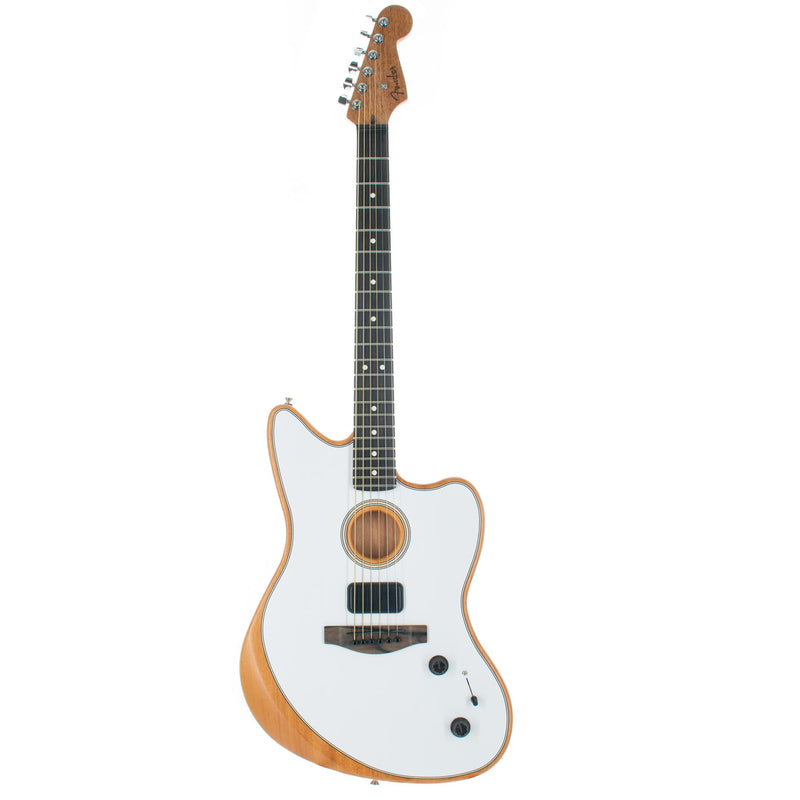 Fender American Acoustasonic Jazzmaster Ebony, Arctic White With Bag