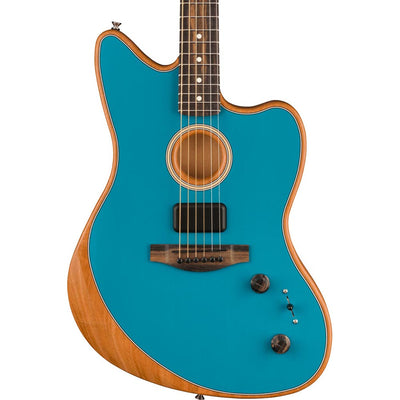 Fender American Acoustasonic Jazzmaster Ebony, Ocean Turquoise With Bag