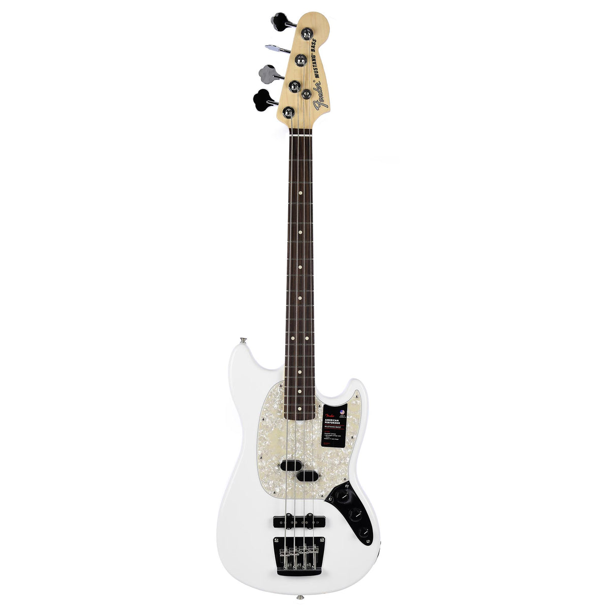 Fender American Performer Mustang Bass Rosewood, Arctic White