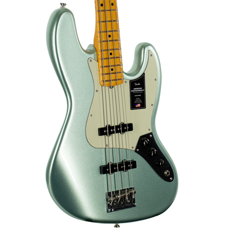 Fender American Professional II Jazz Bass Guitar, Maple, Mystic Surf Green