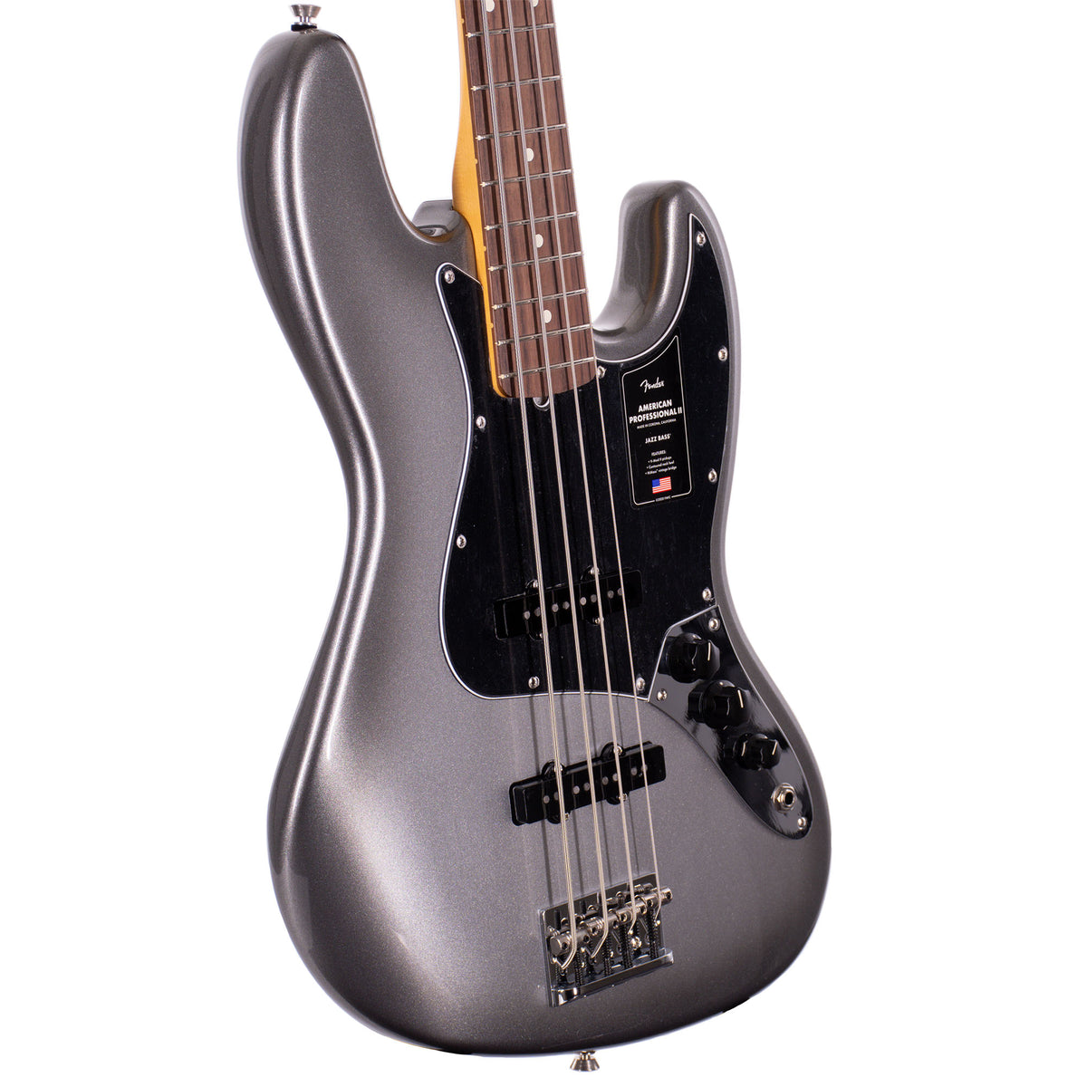 Fender American Professional II Jazz Bass Guitar, Rosewood, Mercury