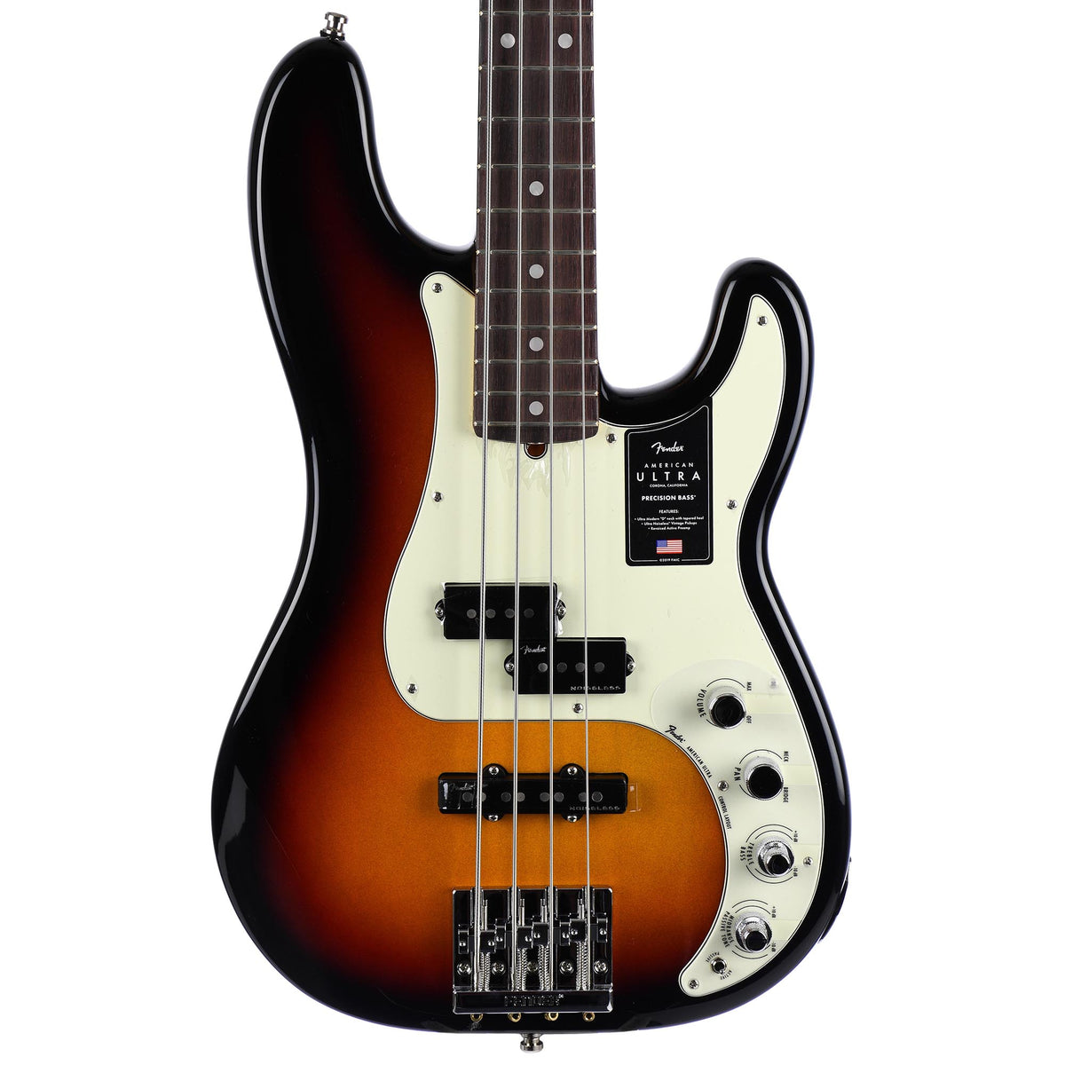 Fender American Ultra Precision Bass Guitar Ultraburst, Rosewood