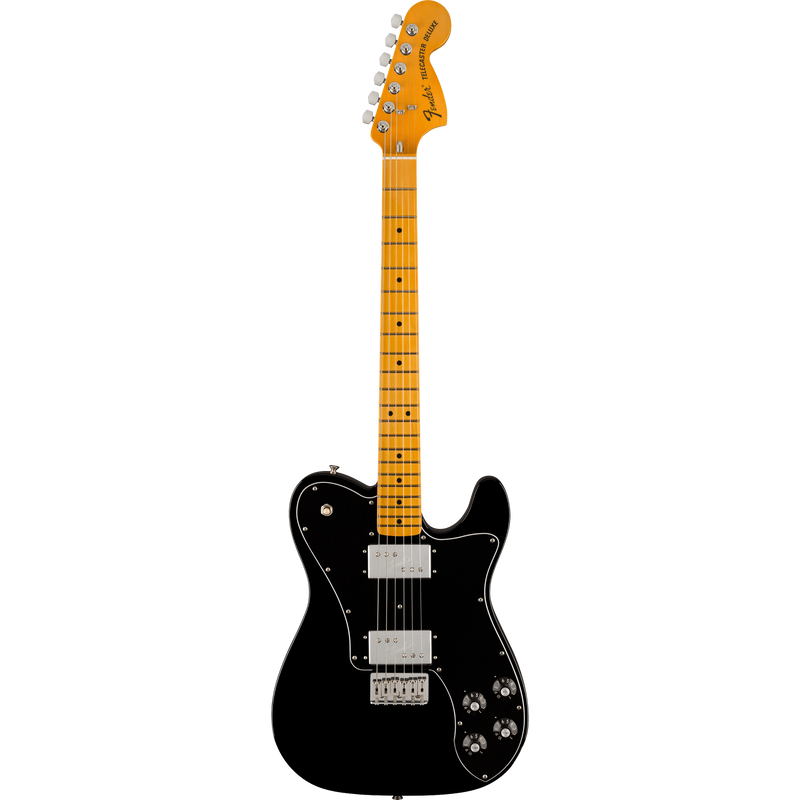 Fender American Vintage II 1975 Telecaster Deluxe Electric Guitar, Maple, Black