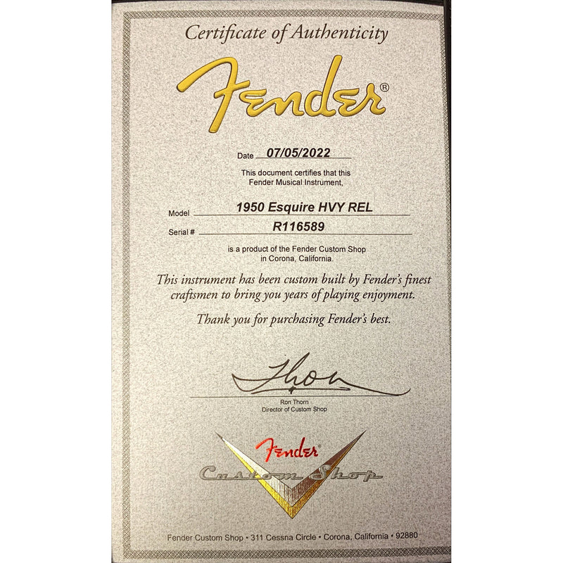 Fender Custom Shop '50 Esquire, Heavy Relic, Maple, Aged Olympic White R116859