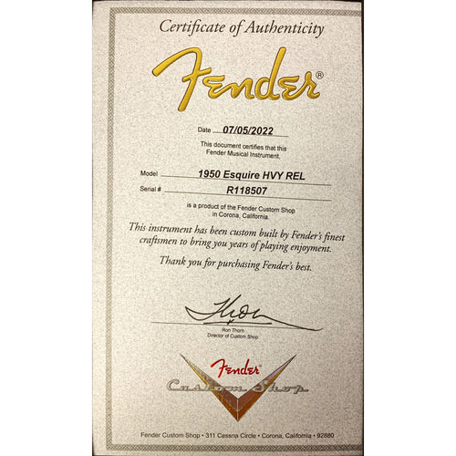 Fender Custom Shop '50 Esquire, Heavy Relic, Maple, Aged Olympic White R118507