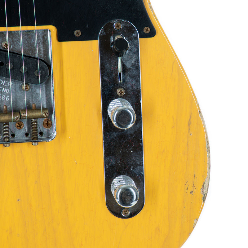 Fender Custom Shop '52 Telecaster Electric Guitar Relic Maple, Butterscotch Blonde