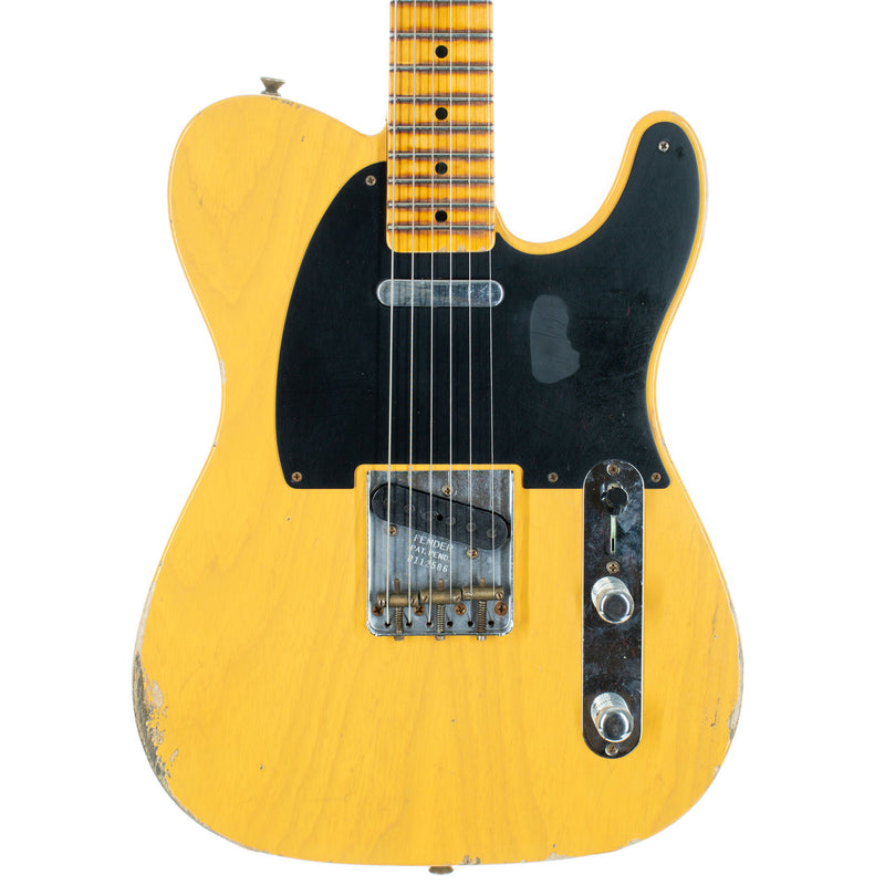 Fender Custom Shop '52 Telecaster Electric Guitar Relic Maple, Butterscotch Blonde