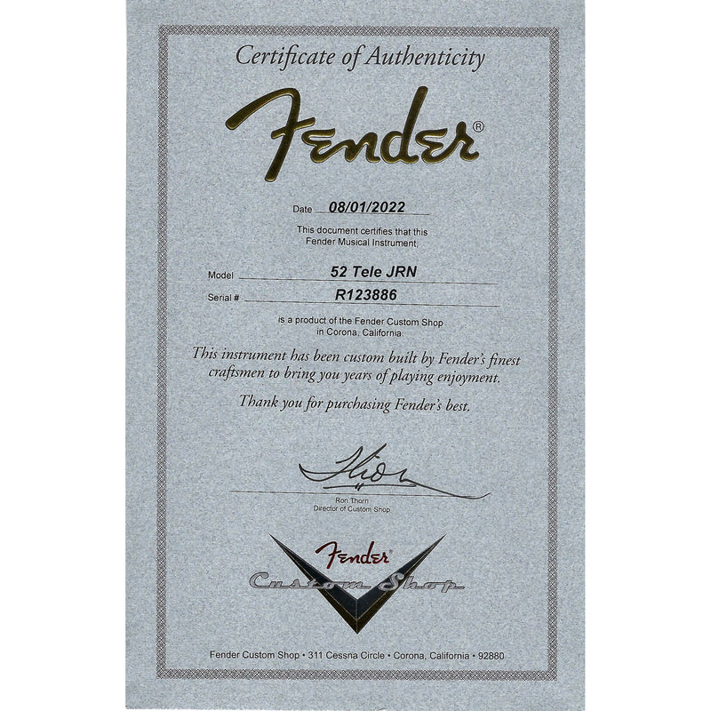 Fender Custom Shop '52 Telecaster Electric Guitar, Journeyman Relic, Aged Nocaster Blonde