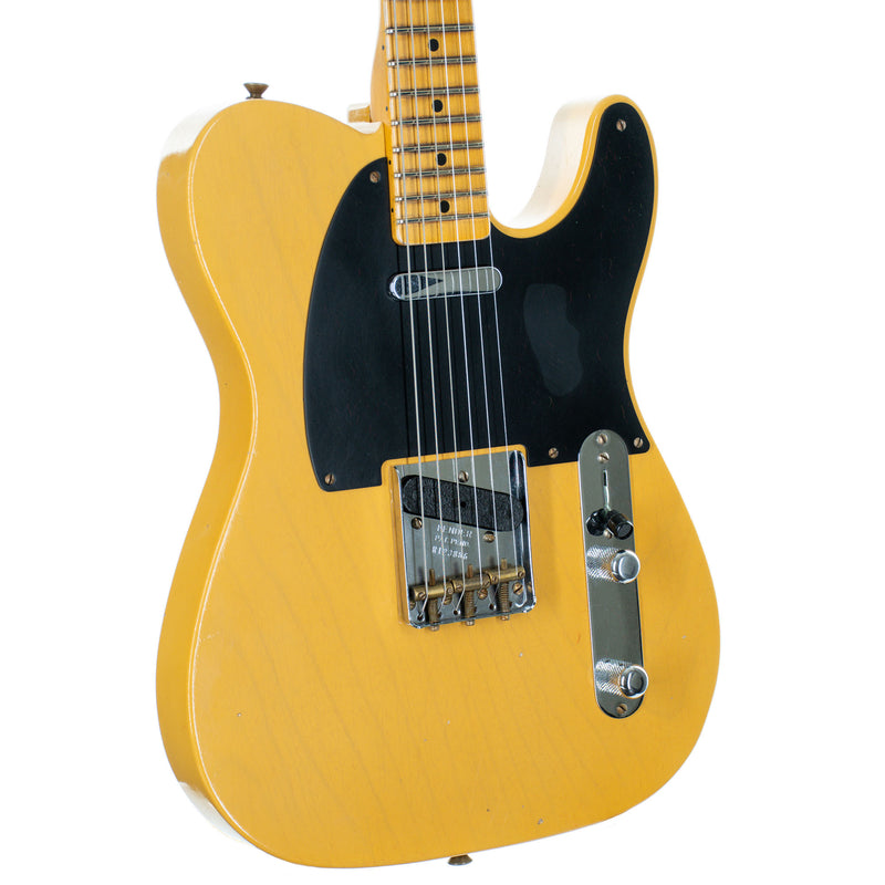 Fender Custom Shop '52 Telecaster Electric Guitar, Journeyman Relic, Aged Nocaster Blonde
