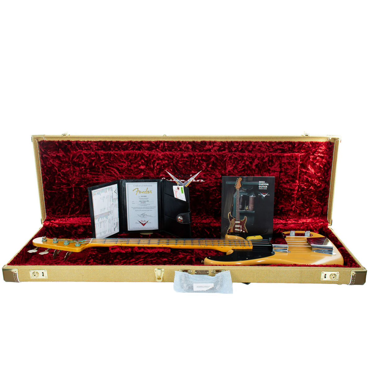 2022 Fender Custom Shop '55 Precision Bass Guitar Maple Relic, Butterscotch Blonde