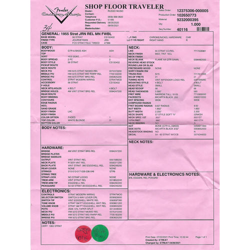 Fender Custom Shop '55 Stratocaster Journeyman Relic, Maple, Faded White Blonde