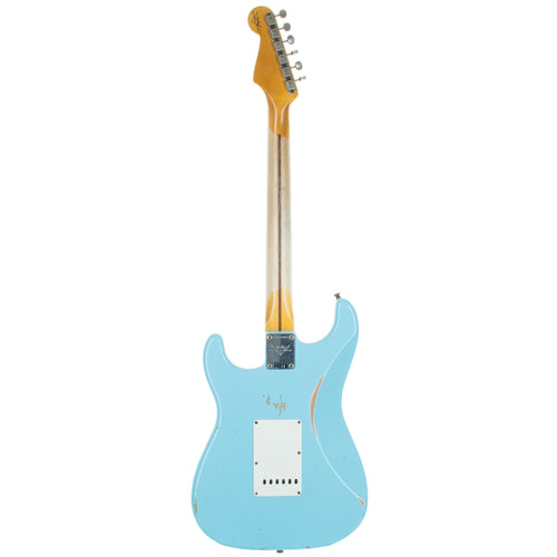 Fender Custom Shop '57 Stratocaster Electric Guitar Relic, Faded Aged Daphne Blue