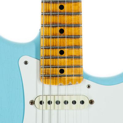 Fender Custom Shop '57 Stratocaster Electric Guitar Relic, Faded Aged Daphne Blue