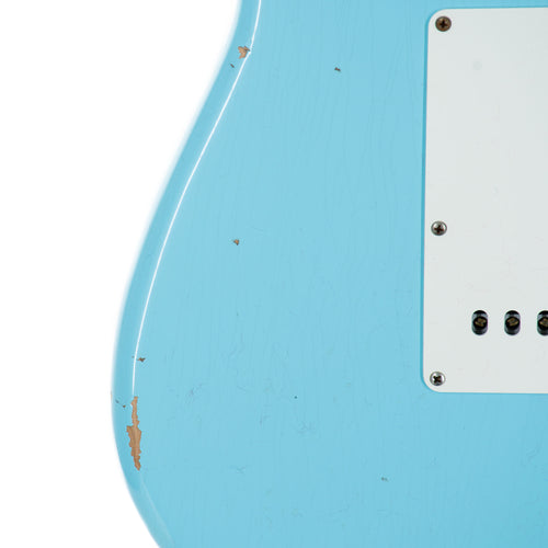 Fender Custom Shop '57 Stratocaster Electric Guitar Relic, Faded Aged Daphne Blue