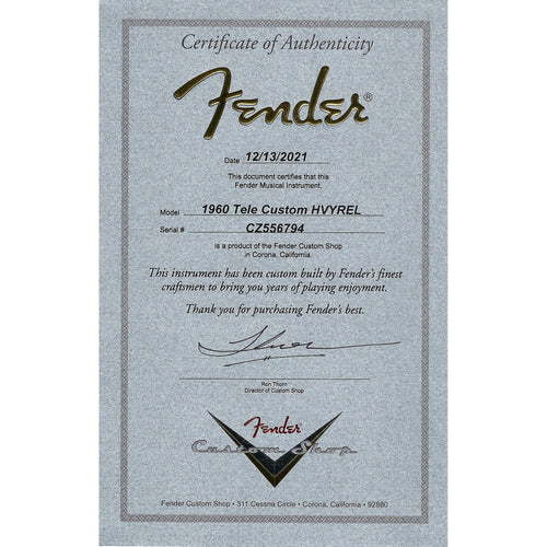 Fender Custom Shop '60 Telecaster Custom Electric Guitar Heavy Relic, Chocolate 3-Color Sunburst