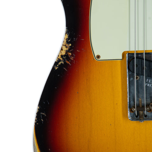Fender Custom Shop '60 Telecaster Custom Electric Guitar Heavy Relic, Chocolate 3-Color Sunburst