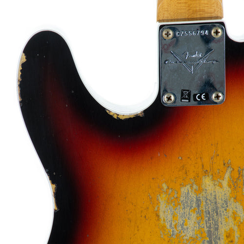 Fender Custom Shop '60 Telecaster Custom Electric Guitar Heavy Relic, Chocolate 3-Color Sunburst