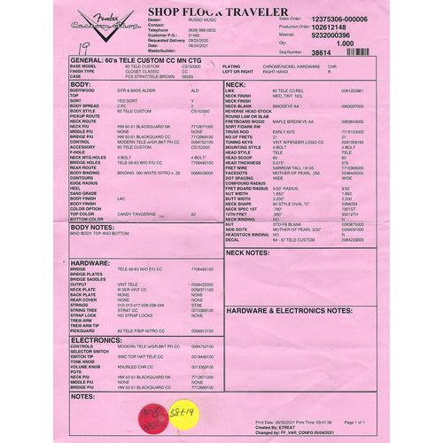 Fender Custom Shop '60s Telecaster Custom Closet Classic, Maple, Candy Tangerine