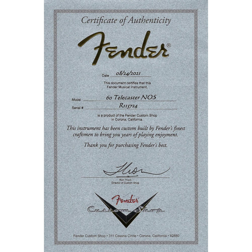 Fender Custom Shop '60s Telecaster Custom New Old Stock Rosewood, Faded Sonic Blue