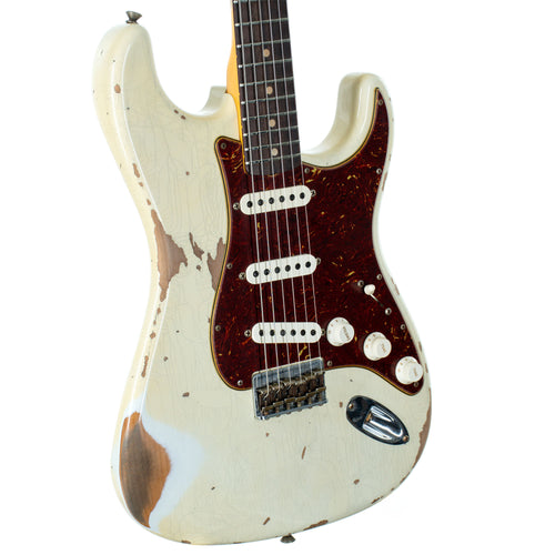Fender Custom Shop '63 Stratocaster Hardtail Heavy Relic, Rosewood, Aged Olympic White