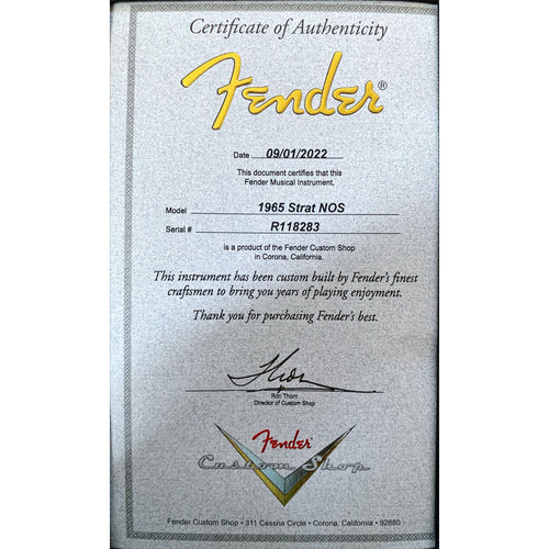 Fender Custom Shop '65 Stratocaster NOS Walnut Finish, Rosewood Neck and Fingerboard