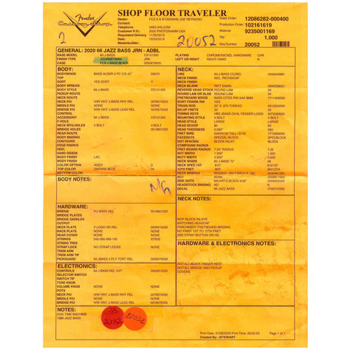 Fender Custom Shop '66 Jazz Bass Journeyman Relic Aged Daphne Blue