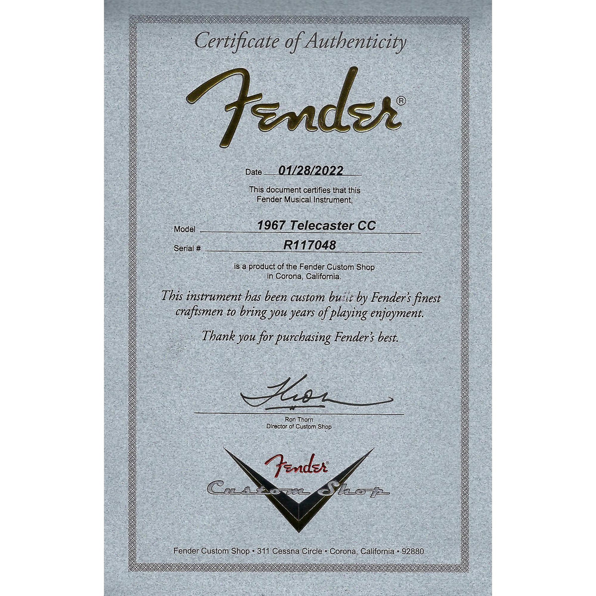 Fender Custom Shop '67 Telecaster Closet Classic Maple, Daphne Blue
